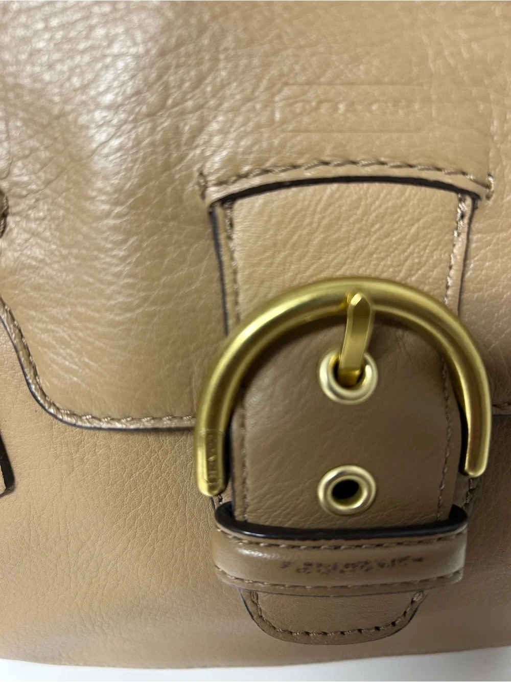COACH Campbell Leather Eva Flap Satchel Bag Camel F26127 Y2K Neutral Minimalist